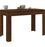 vidaXL Eettafel 120x60x76 cm bewerkt hout bruineikenkleurig