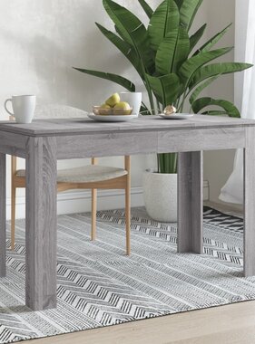 vidaXL Eettafel 120x60x76 cm bewerkt hout grijs sonoma eikenkleurig