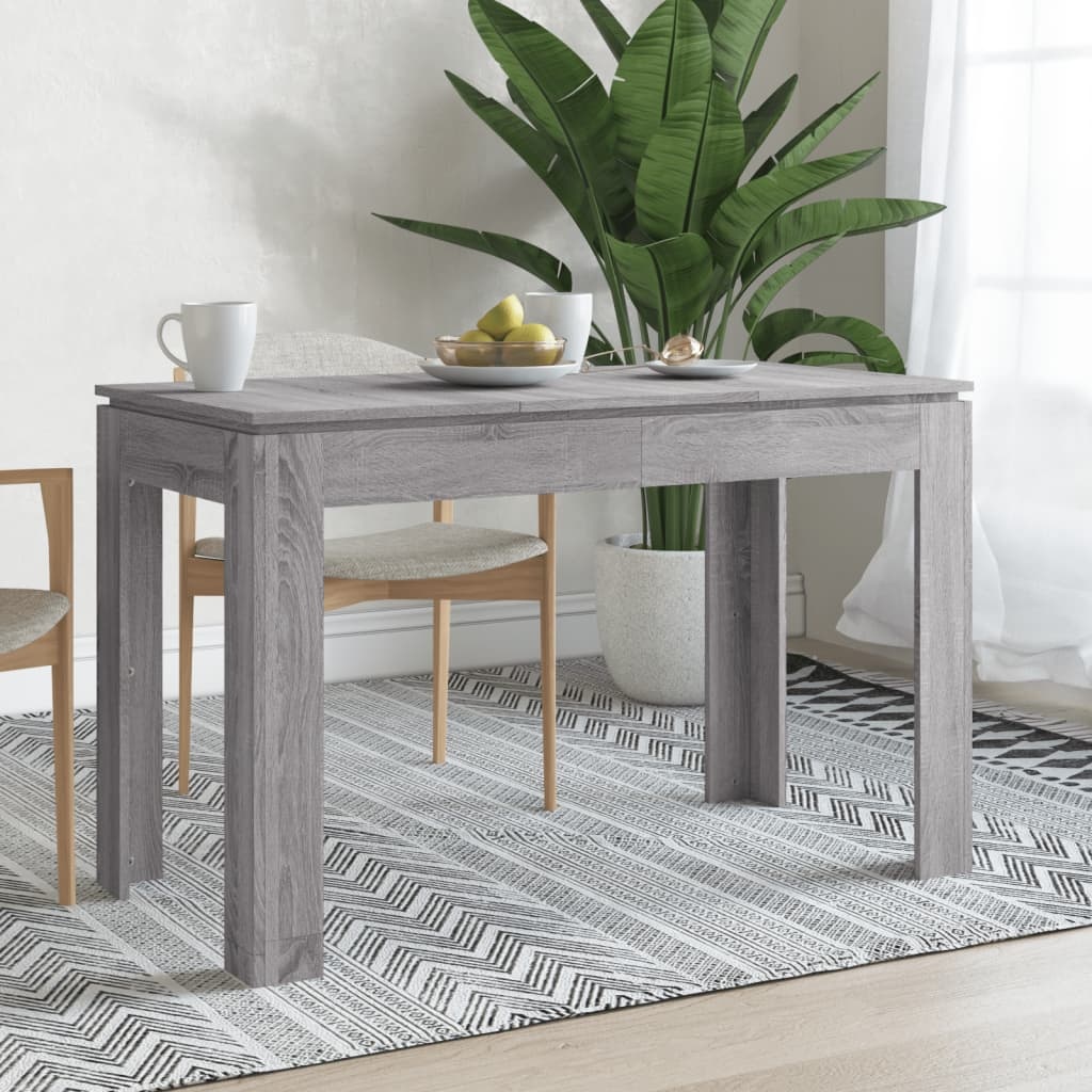VidaXL Eettafel 120x60x76 cm bewerkt hout grijs sonoma eikenkleurig