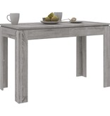 vidaXL Eettafel 120x60x76 cm bewerkt hout grijs sonoma eikenkleurig