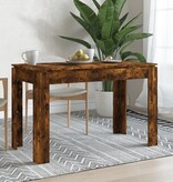 vidaXL Eettafel 120x60x76 cm bewerkt hout gerookt eikenkleurig