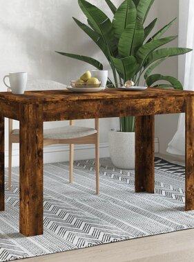 vidaXL Eettafel 120x60x76 cm bewerkt hout gerookt eikenkleurig