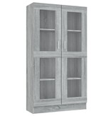 VidaXL Vitrinekast 82,5x30,5x150 cm bewerkt hout grijs sonoma eiken