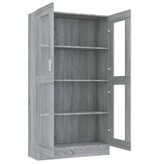 VidaXL Vitrinekast 82,5x30,5x150 cm bewerkt hout grijs sonoma eiken