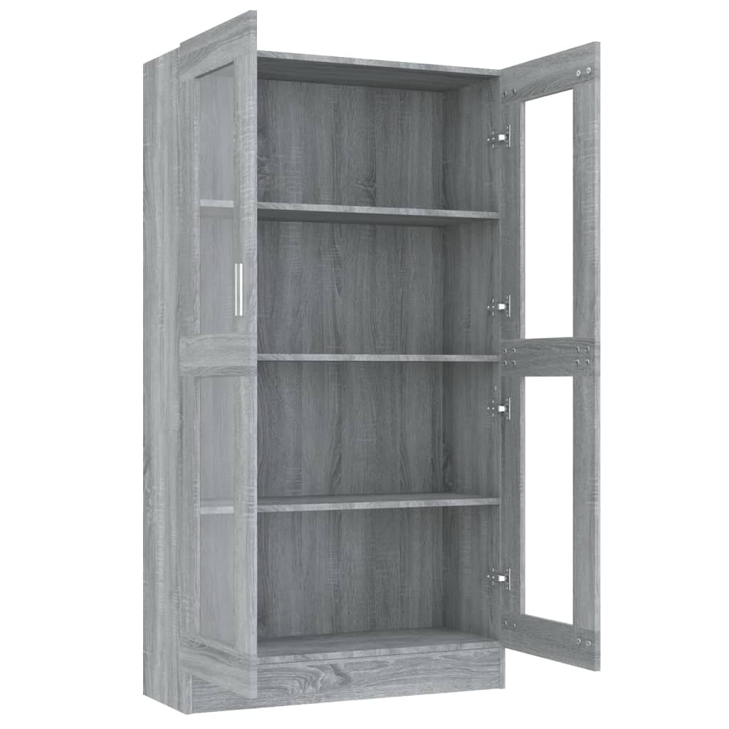 VidaXL Vitrinekast 82,5x30,5x150 cm bewerkt hout grijs sonoma eiken