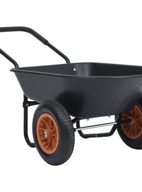 vidaXL Kruiwagen 100 kg 78 L zwart en oranje