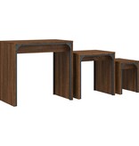 VidaXL 3-delige Tafeltjesset bewerkt hout bruin eikenkleur