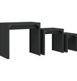 VidaXL 3-delige Tafeltjesset bewerkt hout zwart