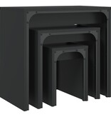 VidaXL 3-delige Tafeltjesset bewerkt hout zwart