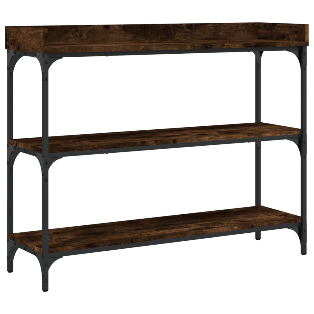 VidaXL Wandtafel met schappen 100x30x80 cm gerookt eikenkleurig