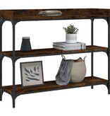 VidaXL Wandtafel met schappen 100x30x80 cm gerookt eikenkleurig