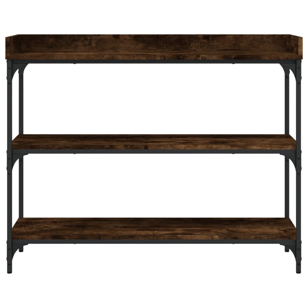 VidaXL Wandtafel met schappen 100x30x80 cm gerookt eikenkleurig