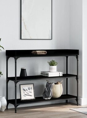 VidaXL Wandtafel met schappen 100x30x80 cm zwart