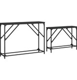 vidaXL 2-delige Tafeltjesset bewerkt hout zwart