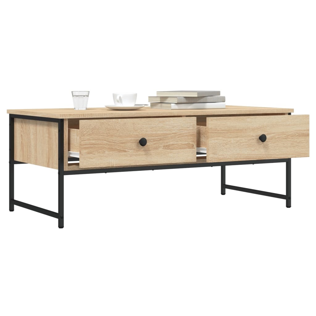VidaXL Salontafel 101x49x39,5 cm bewerkt hout sonoma eikenkleurig