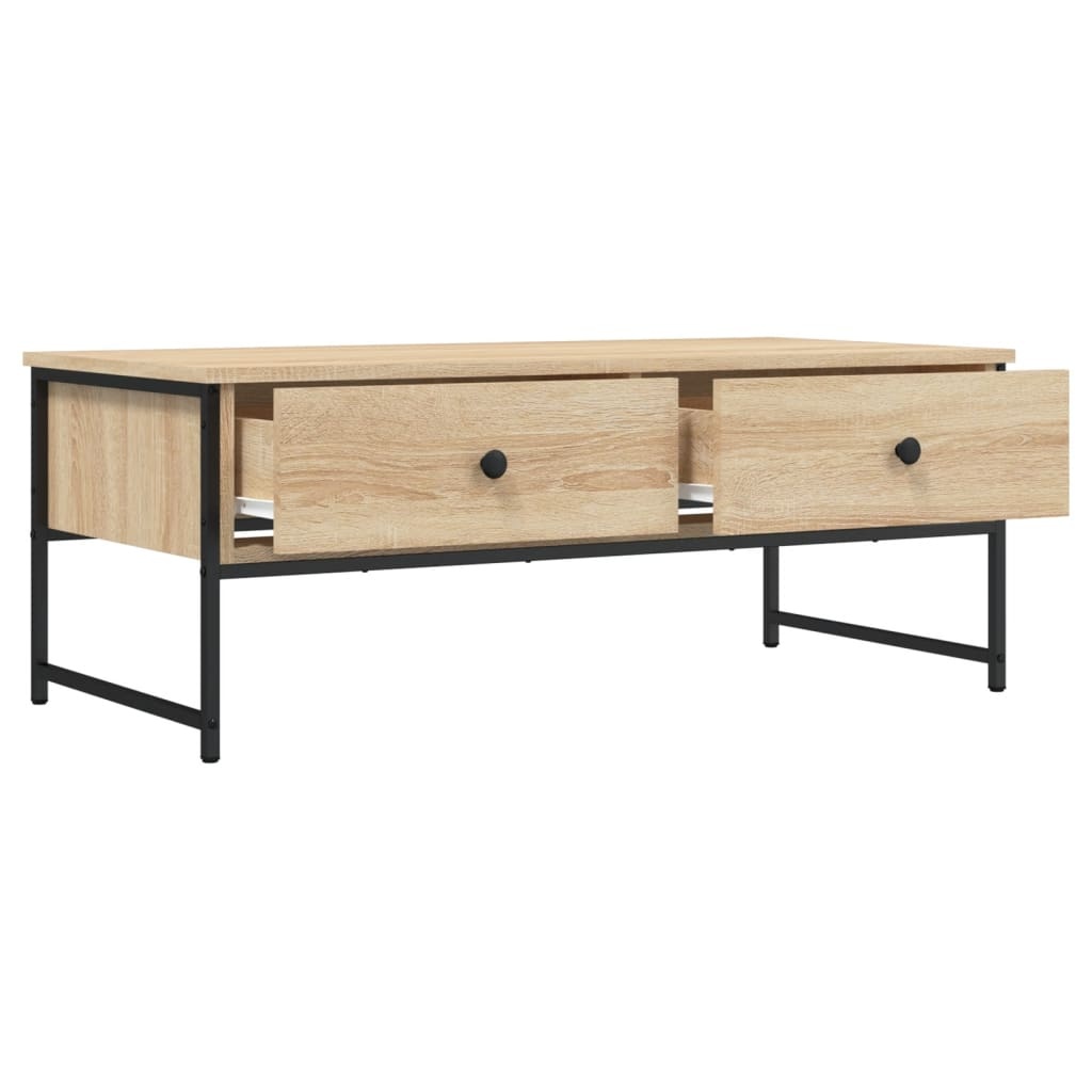 VidaXL Salontafel 101x49x39,5 cm bewerkt hout sonoma eikenkleurig