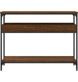 VidaXL Wandtafel met schap 100x29x75 cm bewerkt hout bruineikenkleurig