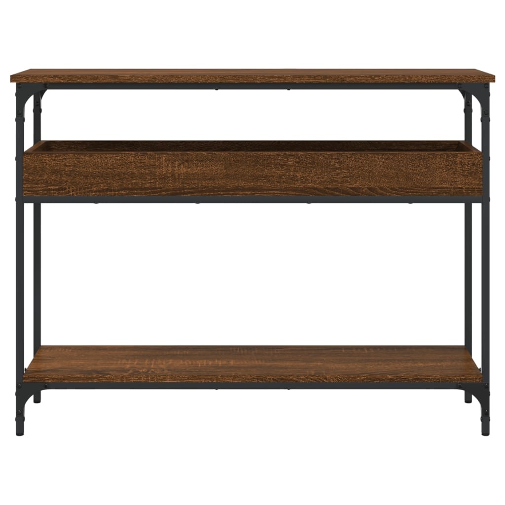 VidaXL Wandtafel met schap 100x29x75 cm bewerkt hout bruineikenkleurig