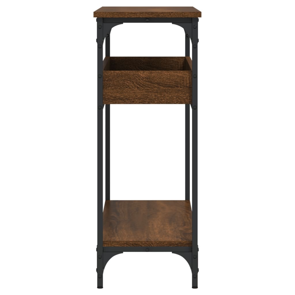 VidaXL Wandtafel met schap 100x29x75 cm bewerkt hout bruineikenkleurig