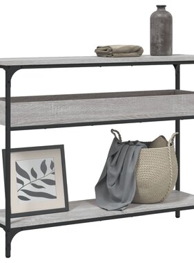VidaXL Wandtafel met schap 100x29x75 cm bewerkt hout grijs sonoma