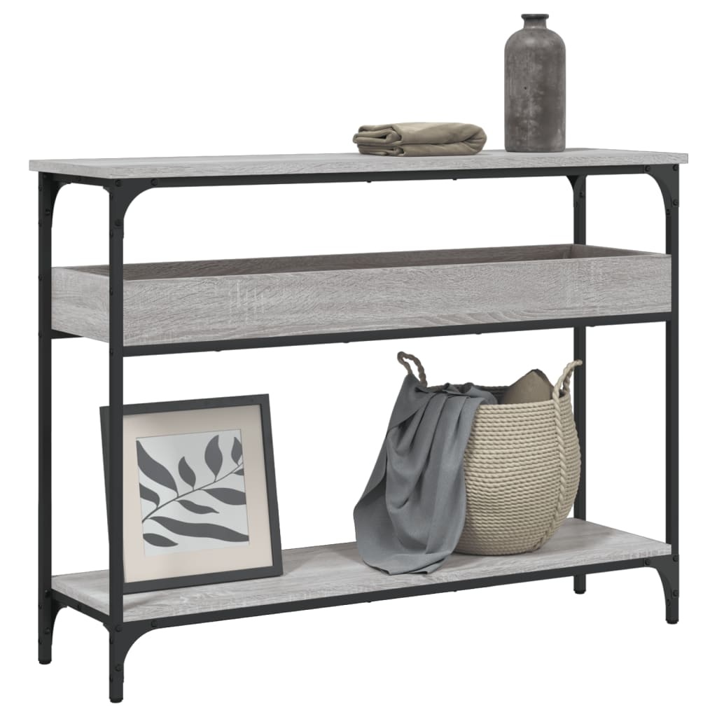 VidaXL Wandtafel met schap 100x29x75 cm bewerkt hout grijs sonoma