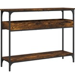 VidaXL Wandtafel met schap 100x29x75 cm bewerkt hout gerookt eiken