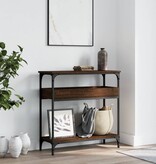 VidaXL Wandtafel met schap 75x29x75 cm bewerkt hout bruineikenkleurig