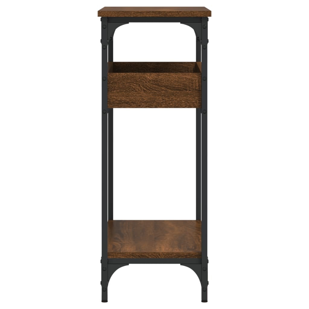 VidaXL Wandtafel met schap 75x29x75 cm bewerkt hout bruineikenkleurig