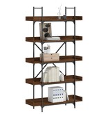 VidaXL Boekenkast 5-laags 100x33x180,5 cm bewerkt hout bruineikenkleur