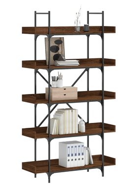VidaXL Boekenkast 5-laags 100x33x180,5 cm bewerkt hout bruineikenkleur