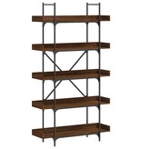 VidaXL Boekenkast 5-laags 100x33x180,5 cm bewerkt hout bruineikenkleur