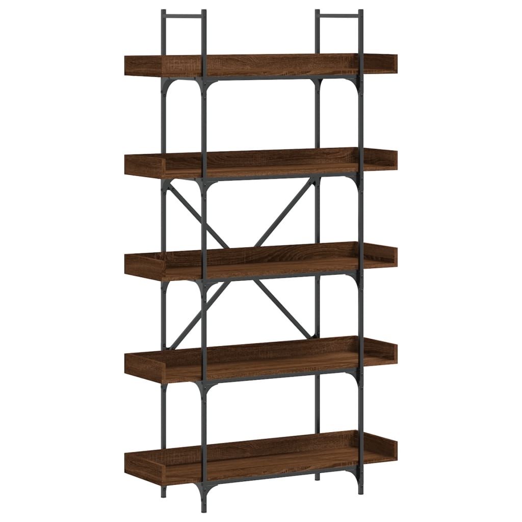 VidaXL Boekenkast 5-laags 100x33x180,5 cm bewerkt hout bruineikenkleur