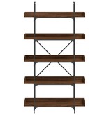 VidaXL Boekenkast 5-laags 100x33x180,5 cm bewerkt hout bruineikenkleur