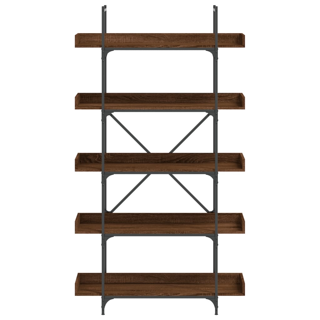 VidaXL Boekenkast 5-laags 100x33x180,5 cm bewerkt hout bruineikenkleur