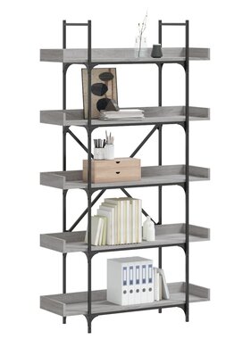 VidaXL Boekenkast 5-laags 100x33x180,5 cm bewerkt hout grijs sonoma