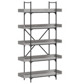 VidaXL Boekenkast 5-laags 100x33x180,5 cm bewerkt hout grijs sonoma