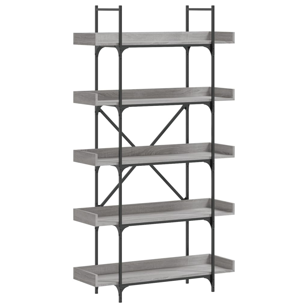 VidaXL Boekenkast 5-laags 100x33x180,5 cm bewerkt hout grijs sonoma