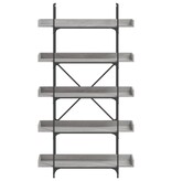 VidaXL Boekenkast 5-laags 100x33x180,5 cm bewerkt hout grijs sonoma