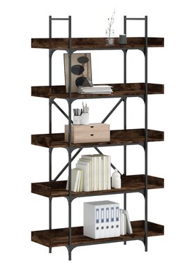 VidaXL Boekenkast 5-laags 100x33x180,5 cm bewerkt hout gerookt eiken
