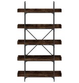 VidaXL Boekenkast 5-laags 100x33x180,5 cm bewerkt hout gerookt eiken