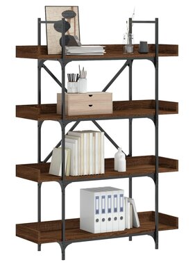 VidaXL Boekenkast 4-laags 100x33x145,5 cm bewerkt hout bruineikenkleur