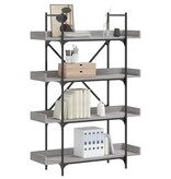 VidaXL Boekenkast 4-laags 100x33x145,5 cm bewerkt hout grijs sonoma