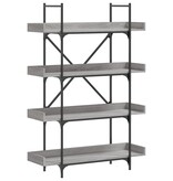 VidaXL Boekenkast 4-laags 100x33x145,5 cm bewerkt hout grijs sonoma
