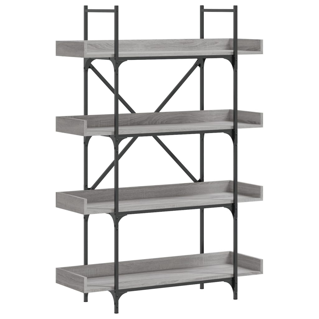 VidaXL Boekenkast 4-laags 100x33x145,5 cm bewerkt hout grijs sonoma
