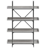 VidaXL Boekenkast 4-laags 100x33x145,5 cm bewerkt hout grijs sonoma