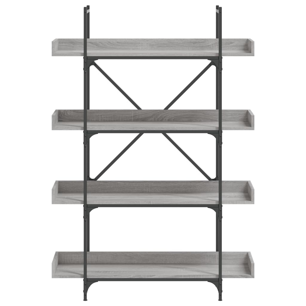 VidaXL Boekenkast 4-laags 100x33x145,5 cm bewerkt hout grijs sonoma