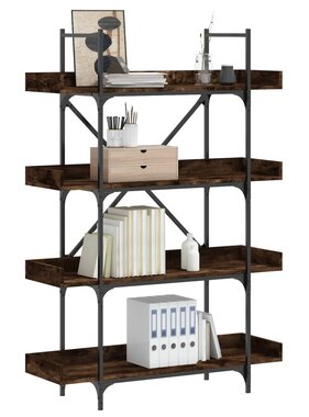 VidaXL Boekenkast 4-laags 100x33x145,5 cm bewerkt hout gerookt eiken
