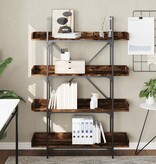 VidaXL Boekenkast 4-laags 100x33x145,5 cm bewerkt hout gerookt eiken