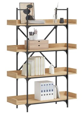 VidaXL Boekenkast 4-laags 100x33x145,5 cm bewerkt hout sonoma eiken
