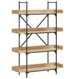 VidaXL Boekenkast 4-laags 100x33x145,5 cm bewerkt hout sonoma eiken